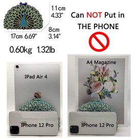 Elegantes embragues de cristal para mujer, bolso de mano de pavo real, monederos y bolsos de noche, Turquoise Blue, Small