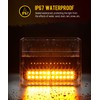 Partsam 2Pcs 7.5 inch Aluminum Housing Amber 24LEDs Trailer Side