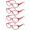 OLOMEE Red Reading Glasses Women Stylish Lightweight Readers +3.50 Cateye