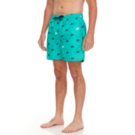 Kanu Surf Men's Terrapin Turtle Quick Dry Beach Volley Swim Trunk, Green, Large