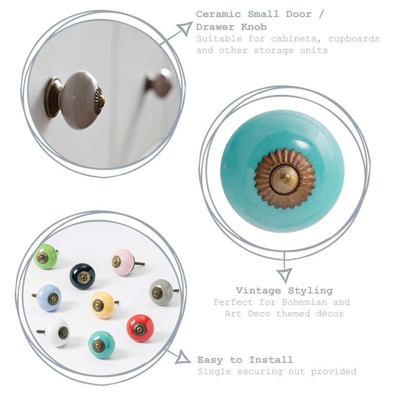 Nicola Spring Round Ceramic Cabinet Knobs - Pink - Pack