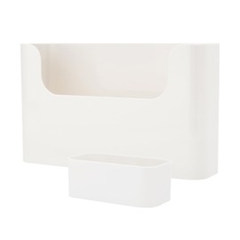 Adhesive Cabinet Door Organizer, Bathroom Wall Mount Storage Rack, Bedside Shelf Organizer Door Rack Shelves Holder for Sink Kitchen Bathroom RV Pantry Bedroom Closet Laundry Office (White-2 Pack)