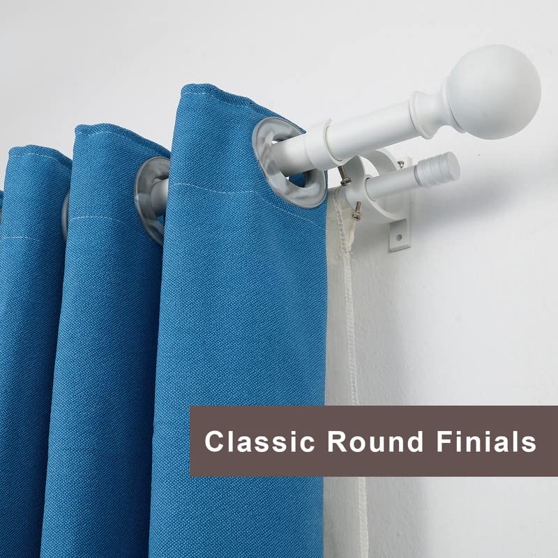 Double Curtain Rod 72-144", Double Drapery Rod with Round &