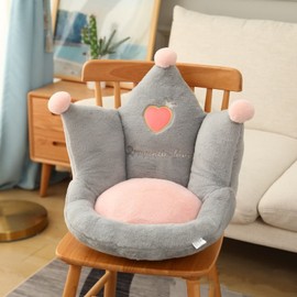 Office Cute Seat Cushion Thickening One Piece 3D Cozy Warm Seat Pillow for Office and Home Seats Crown Grey 48x45x40cm/18.9x17.7x15.7in