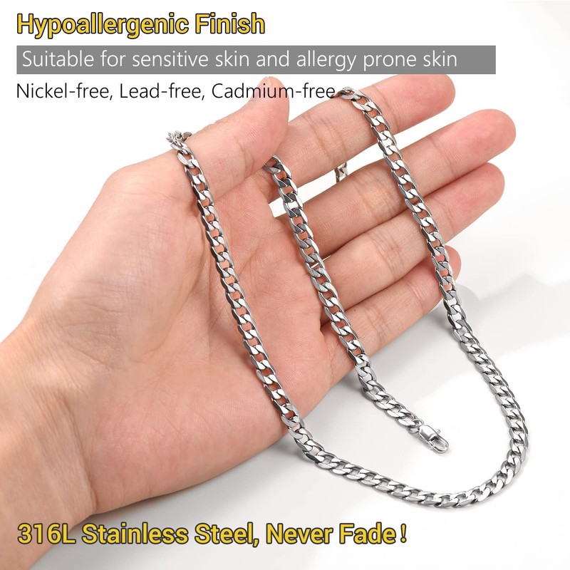 Prosteel Mens Chain Necklace for Man Stainless Steel Chains Minimalist