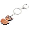 WEVENI Acrylic Yorkshire Terrier Dog Key Chains Women Girl Handbag