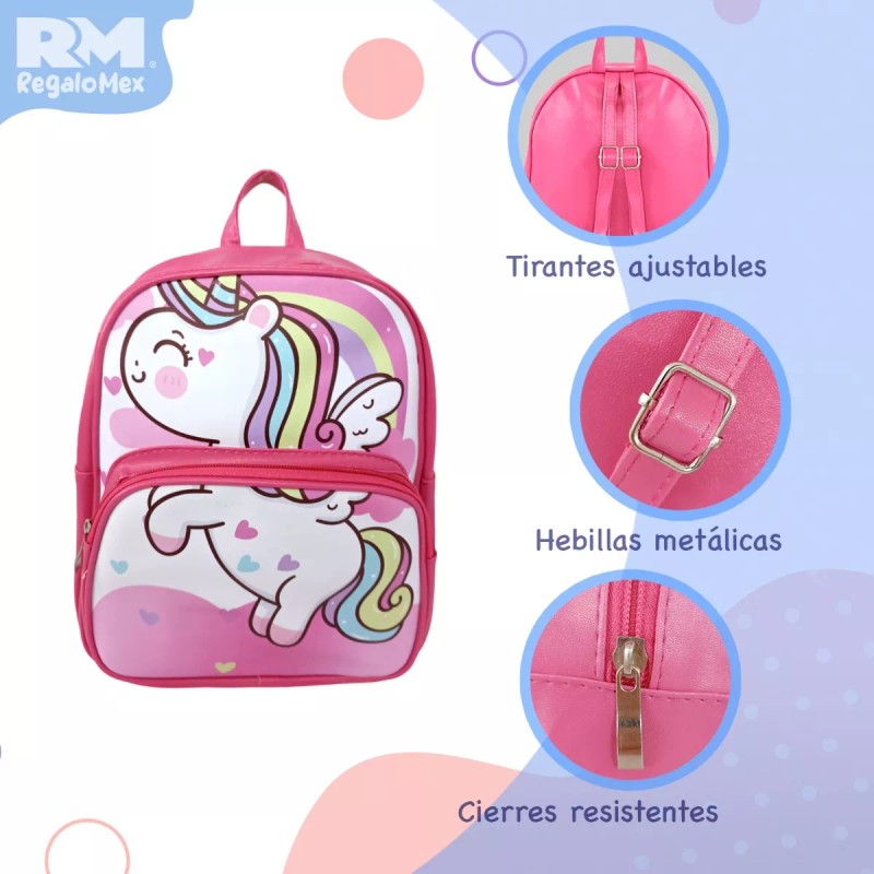 Rm Regalomex Mochila Casual Escolar Para Niña, Unicornio, Bolsa Infantil