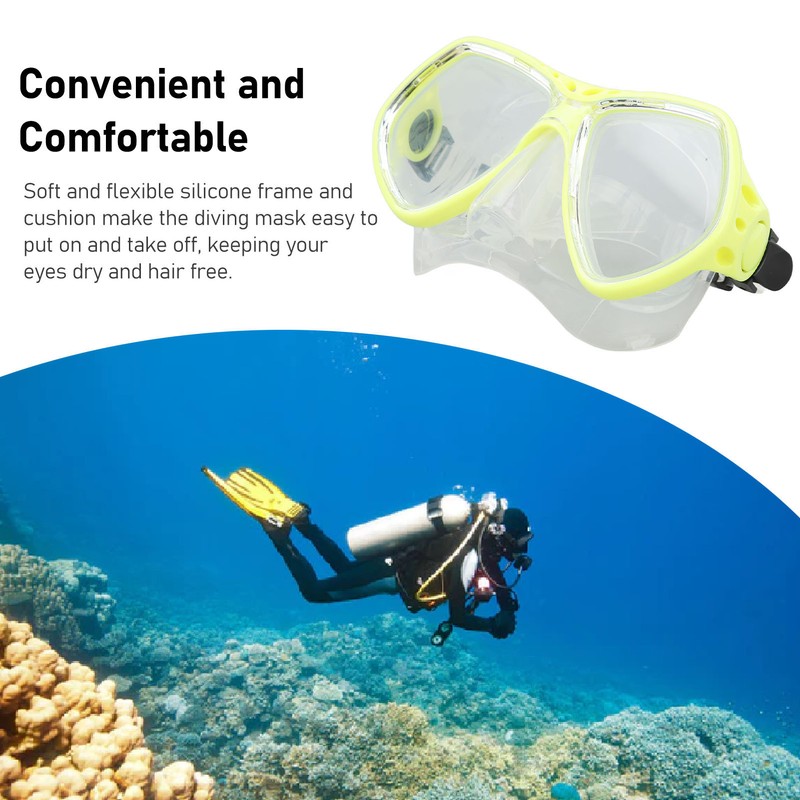 Diving Goggles Swim Glasses Silicone Adjustable Strap Tempered Glass Thickened