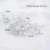 Tiara De Cristal Y Perlas Novia Peine El Pelo De