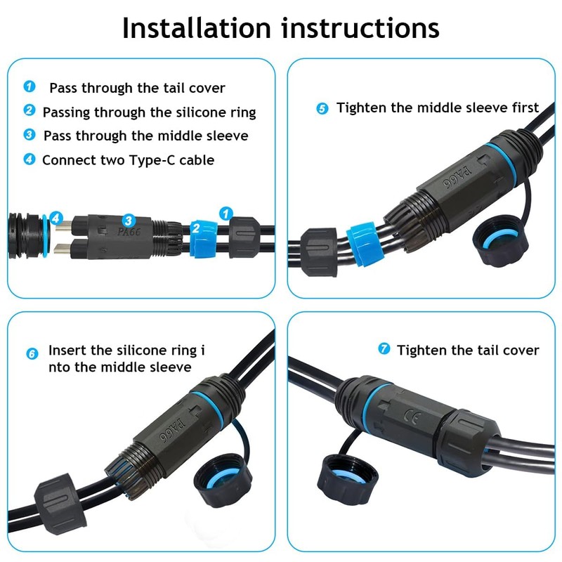 PENGLIN Pack of 2 M20 IP68 Waterproof Double USB Type