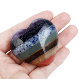 Nupuyai Edelstein Herz Handschmeichler Kristall Heilstein Glücksbringer Steinherz 4 cm für Reiki Heilung Meditation