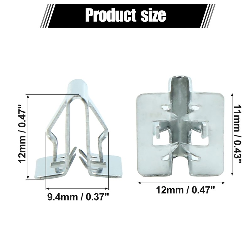 X AUTOHAUX 20pcs Universal Car Console Dash Trim Metal Retainer