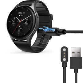 Blueshaweu Charging Cable Compatible with Hama Smartwatch 8900, Cable Charger Charging Station for Hama Smartwatch 8900 1.32 Inch / 1.43 Inch (Black)