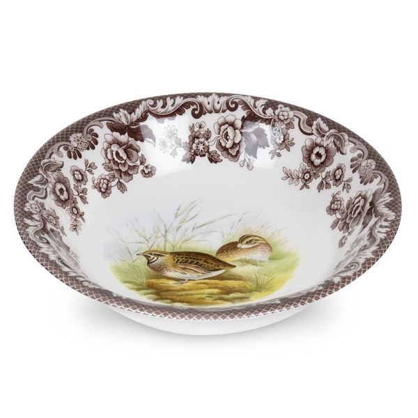 Spode Woodland Ascot Cereal Bowl, Quail, 8” | Perfect for Oatmeal, Salads, and Desserts | Made in England from Fine Earthenware | Microwave and Dishwasher Safe