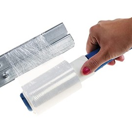 Transparent Mini Stretch Film 20 my x 10 cm x 150 m - Includes Free Dispenser - Excellent Stretch Up to 150% - Ideal for Bundling, Fixing and Protecting Products - Core Diameter 38 mm