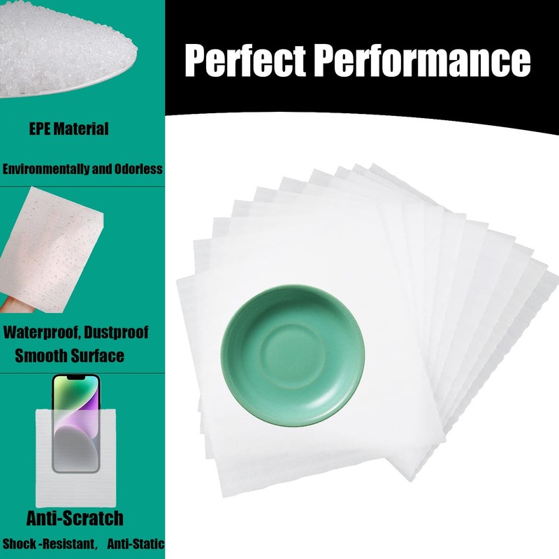 80 Pack Foam Pouches for Packing, Cushion Foam Wrap Sleeves,