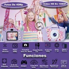 Lacosvi Kids 2.0 Inch 1080P HD Selfie Video Camera for Boys and Girls with SD Card 32GB Original Birthday Gifts for Children 3-12 Years in
