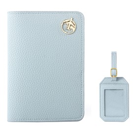 Lychii Passport Holder Cover, PU Leather Travel Wallet Case Organiser for Passport, Business Cards, Credit Cards, Boarding Passes ((Wallet+Tag))
