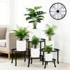 PUREZON Metal Plant Stands, 5 Pack, Black, Round