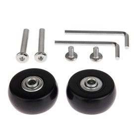 Set of 2 Silent Series Casters, Wheel Replacement Tire Kit, For Suitcases, Shopping Carts, Carry Bag Tire Repair DIY Repair, (Diameter: 1.6 inches (40 mm), Width: 0.7 inches (18 mm))