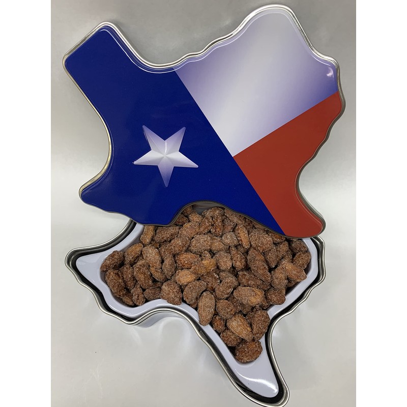 Cinnamon Roasted Almonds in a Texas Shaped Gift Tin