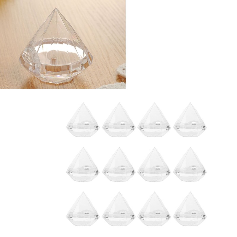 Candies Box Diamond Shaped Clear Jar Transparent Plastic Candy Storage