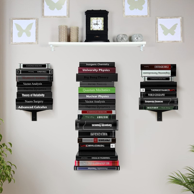 ART-GIFTREE Floating Book Shelves for Wall, 8 Tier Invisible Floating