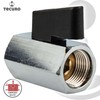 tecuro Mini Ball Valve Internal Thread Rp 1/8 Inch Chrome-Plated