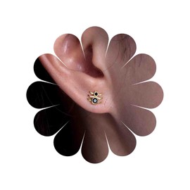 Jugielu Punk Tiny Spider Stud Earrings Gold Tiny Spider Earrings Black Onyx Spider Dark Earrings Black Crystal Small Spider Earrings Animal Creepy Earrings Jewelry for Women