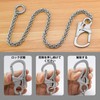 [Ahiller] Men's Wallet Chain 60cm Black Stainless Steel Wallet Chain