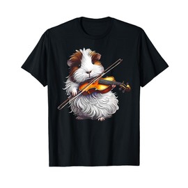Cute Guinea Pig Playing Violin Musical Animal Lover Musician T-Shirt