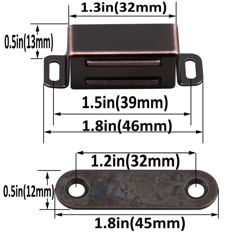 Cabinet Door Catch with Strong Magnetic, 1.2mm Thickness Furniture Latch,