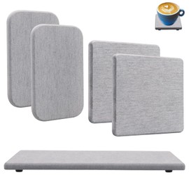 Water Absorbent Diatomite Coasters 5 Pcs Grey Diatomaceous Earth Soap Holder Water Absorbing Stone Tray for Soaps Cups Plants and Cosmetic Bottles