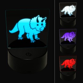 Sniggle Sloth Triceratops Dinosaur 3D Illusion LED Night Light Sign Nightstand Desk Lamp