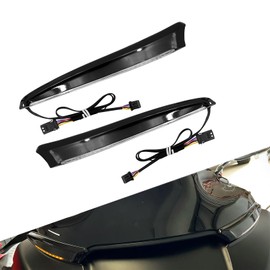 HCmotorku Motorcycle Windshield Trim Lights Windscreen Fairing LED Turn Signals Lamp Running Light Fit for Harley Road Glide FLTRXS FLTRK FLTRX 2015-2023 (Black)
