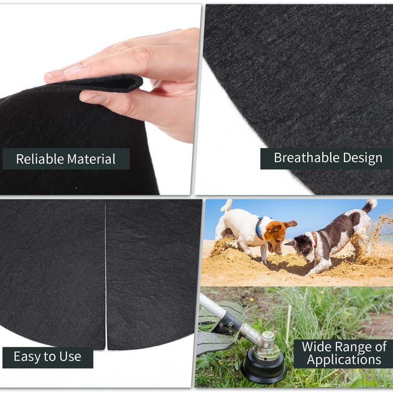 Macarrie 30 Pieces Weed Barrier Mats Non Woven Tree Mulch