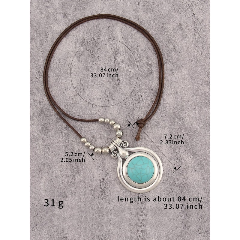 joymiao Chunky Necklace for Women Bohemian Long Leather Rope Necklace