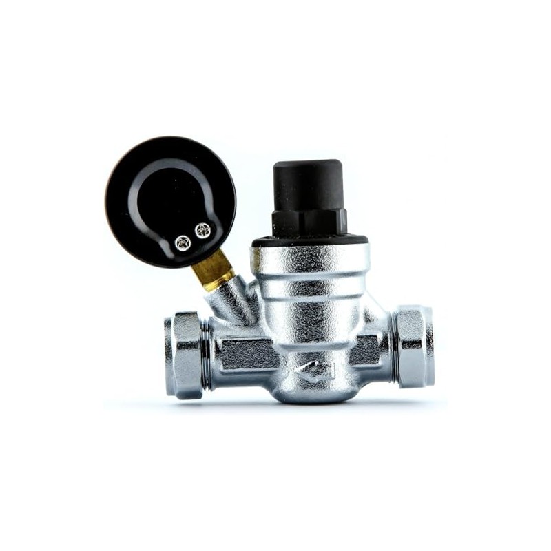 TEAM CONTROLS WATER PRESSURE REDUCING VALVE WITH GAUGE 15MM &