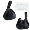 Womens Velvet Clutch Bag Handbag Wrist Small Tote Bag, black