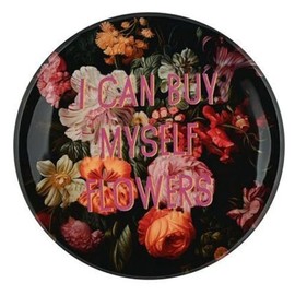 Gift Company [SA2025/07] Love Trays Large I Can Buy Myself Flowers Round Decorative Tray, Multi-Colour