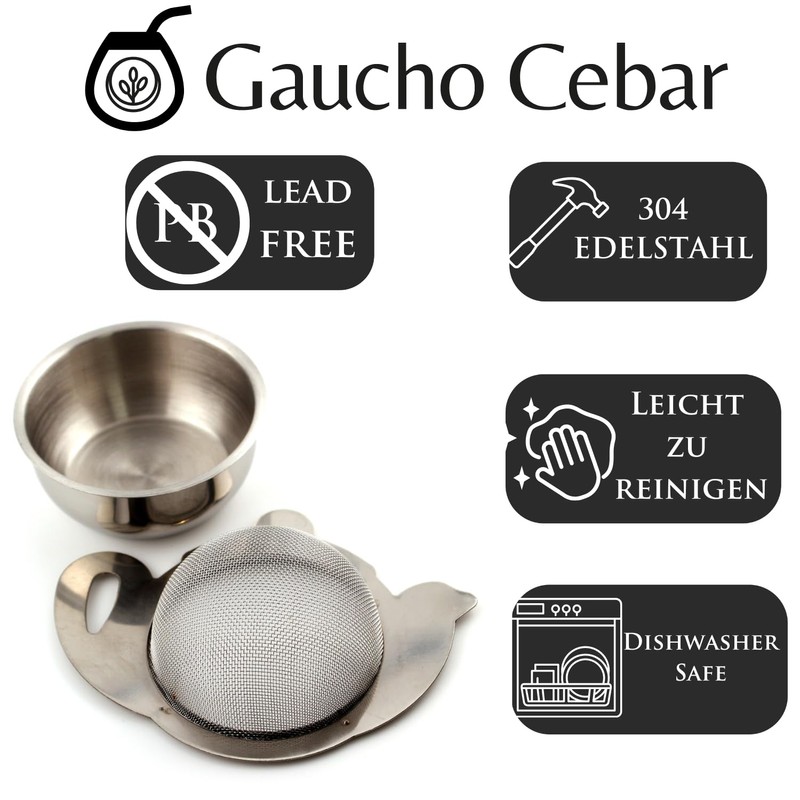 Gaucho Cebar Tea Strainer for Loose Tea ● 304 Stainless
