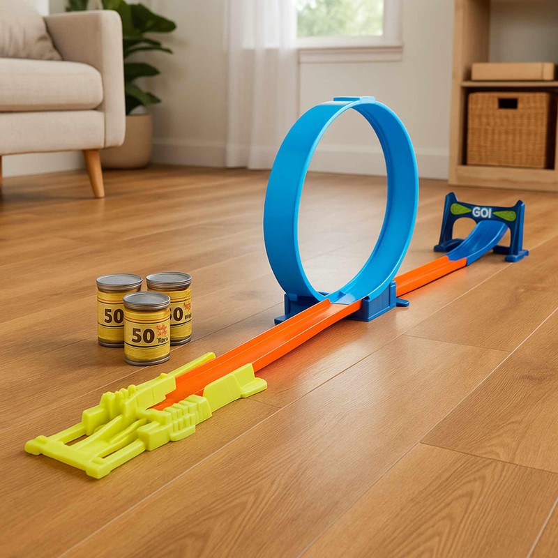 14-teiliges Autorennbahn-Set mit verschiedenen Designs