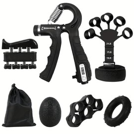 HEYMKGO Entrenador de Fuerza de Agarre Ajustable, Ejercitador de Mano y Antebrazo, para Fortalecimiento y Entrenamiento de Dedos, Manos, Muñecas, Uso 