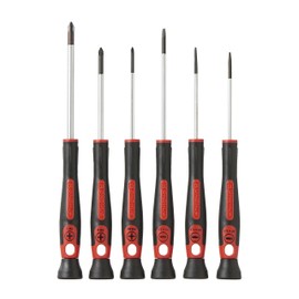BONDHUS Precision Grip™ Precision Screwdriver Set, Set of 6 [1.5x60, 2.0x60, 3.0x75, PH00x60, PH0x60, PH1x80x] No. 4370