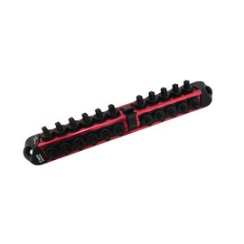 Astro Tools 914VR 1/4" Drive V12 Locking Magnetic Socket Organizer for 22 Sockets + Ratchet - Red