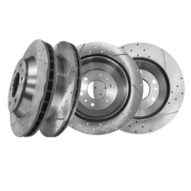 PM Auto Set of 4 Front-Rear Drilled Slotted Brake Disc Rotors For 2004 2005 Buick Rainier