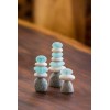 Home Decor New Mini White Stone and Glass Cairn Set