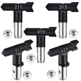 Airless Paint Sprayer Tips Reversible Spray Nozzle Tip Airless Spraying Machine Parts for Fences Garden Car Home 5 Pieces - 211, 313, 415, 517, 623
