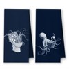YRDBGHZDF Navy Blue Coastal Beach Octopus Hand Towels, Octopus Bathroom