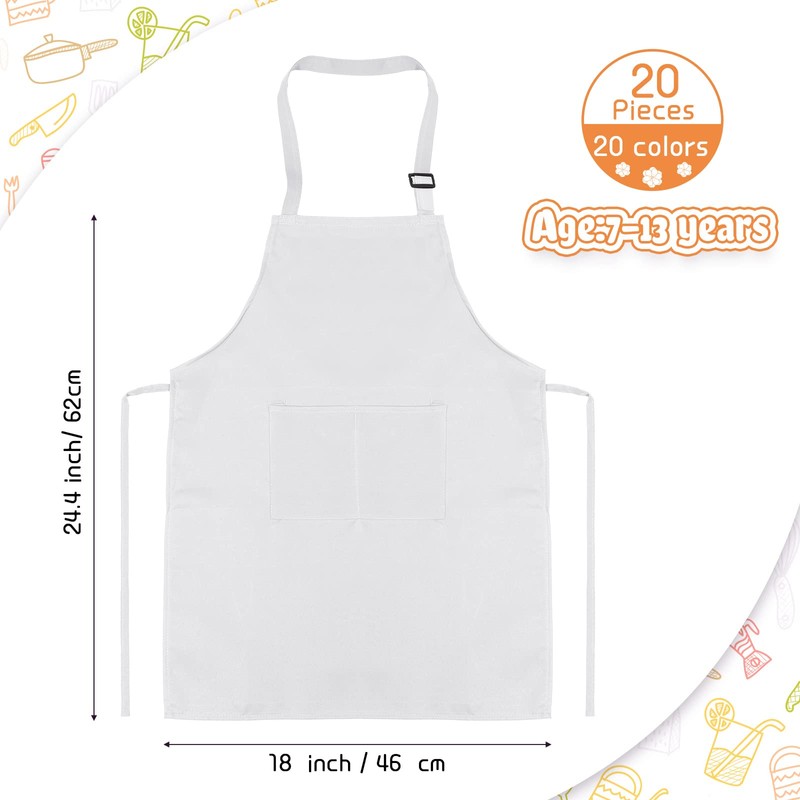 Handepo 40 Pcs Apron Chef Hat Set Aprons Chef Bib